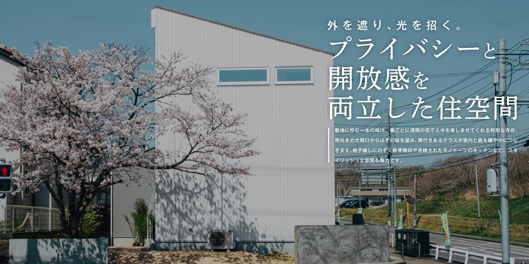 外を遮り、光を招く。プライバシーと開放感を両立した住空間