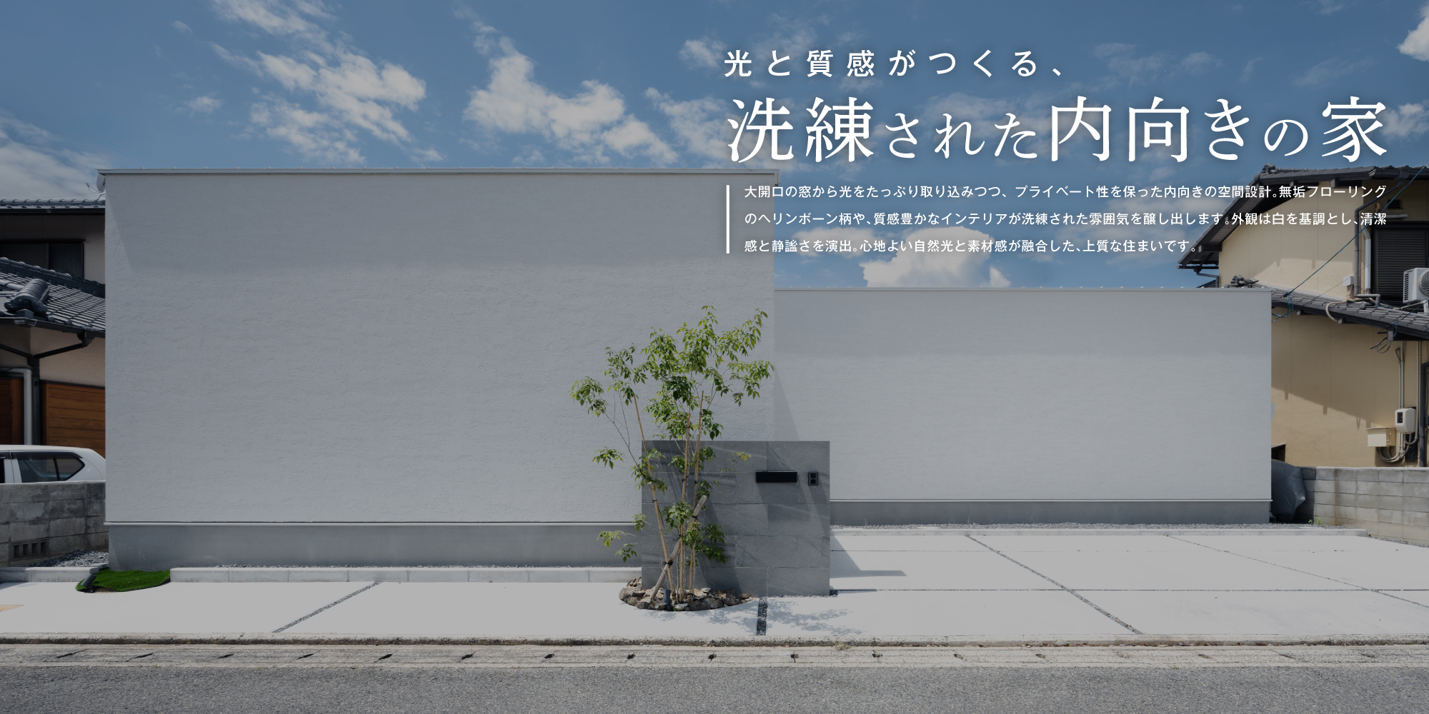 光と質感がつくる、洗練された内向きの家