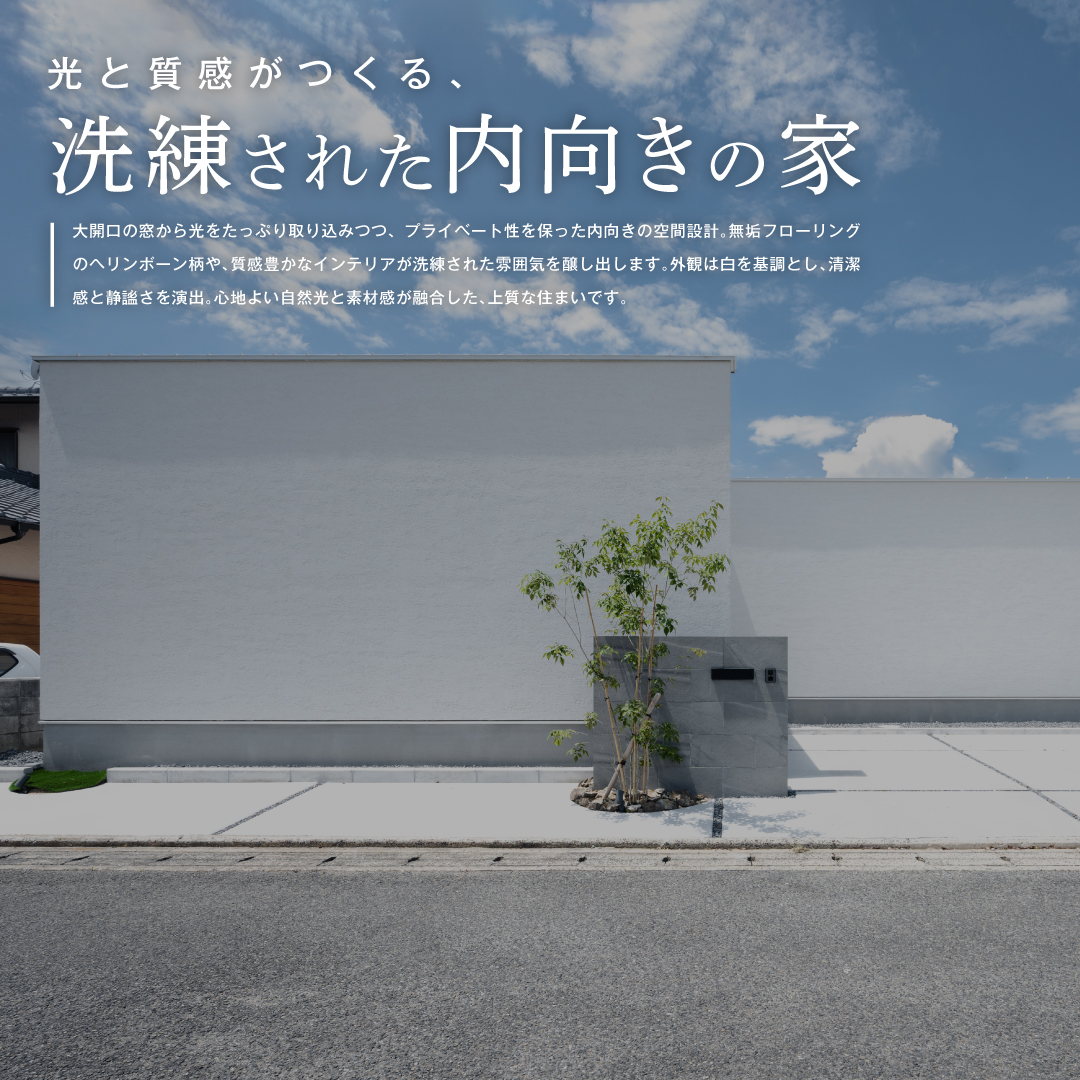 光と質感がつくる、洗練された内向きの家