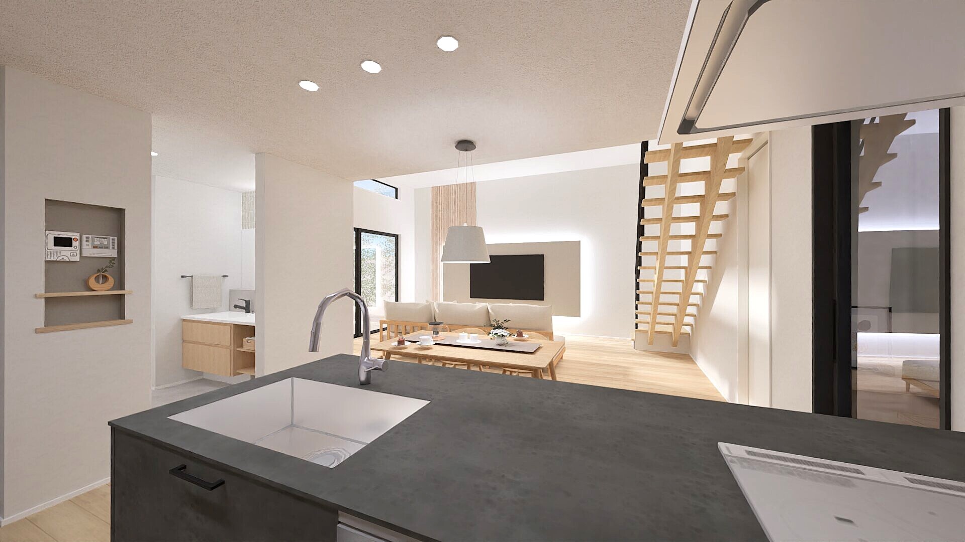 直線の動線で叶える、ストレスフリーな家事時間