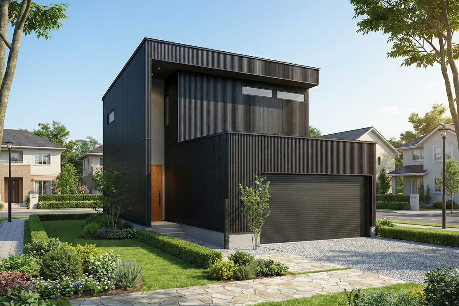 愛車を守る、シャッター付きガレージ